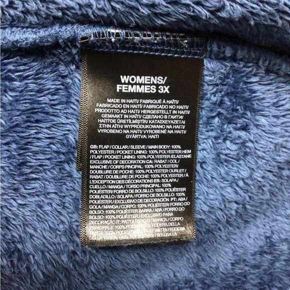 The North Face Navy Blue Fleece Jacket 3X Full Zip Pockets - Picture 10 of 10